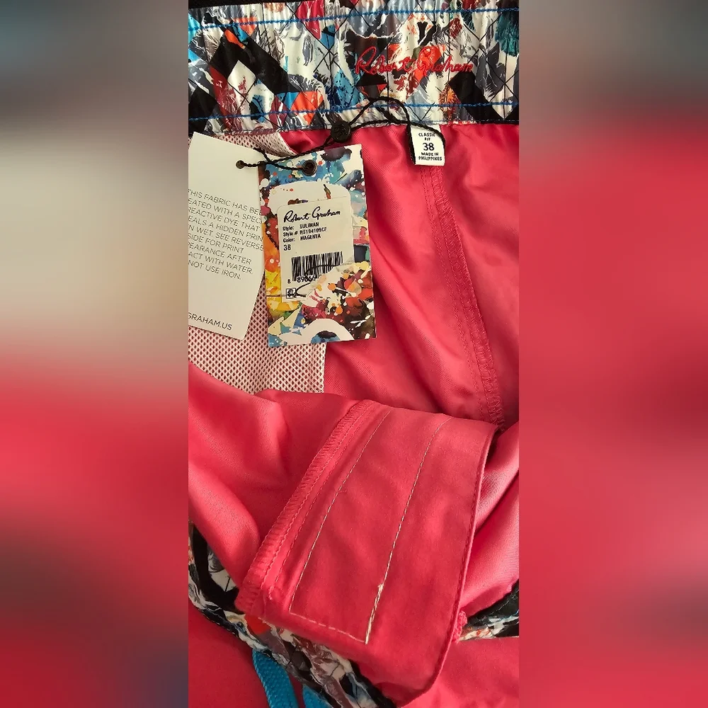 ROBERT GRAHAM Men's  Swim Board Short Size 38 New With Tags. - Picture 3 of 8
